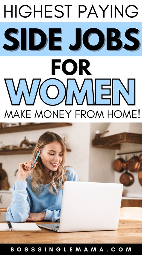 side hustles for women Business Ideas For Women, Best Business Ideas, Jobs For Women, Online Jobs From Home, High Paying Jobs, Online Work From Home, Social Media Jobs, Side Money, Side Jobs