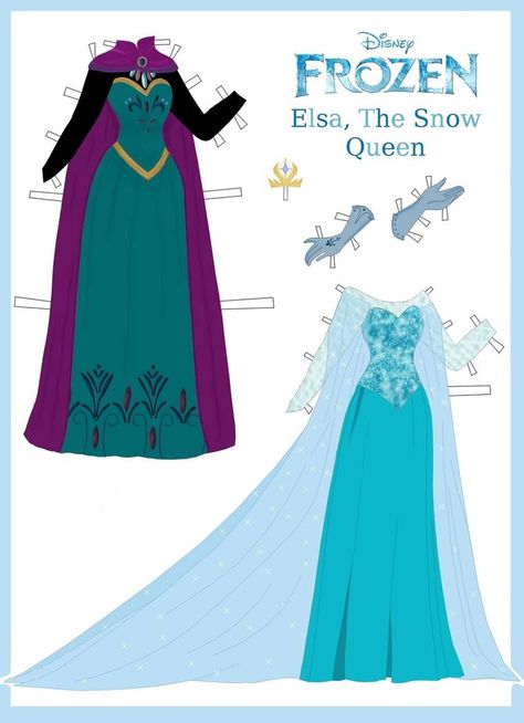 Disney's Frozen Paper Dolls: Elsa's Outfits by evelynmckay on DeviantArt Frozen Paper Dolls, Elsa Outfit, Disney Paper Dolls, Frozen Dolls, Princess Paper Dolls, Anna Und Elsa, Disney Frozen Party, Anna Disney, Barbie Printables