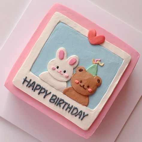 Ugly Cakes, Cake For Boyfriend, Korean Cake, Cupcake Cake Designs, Cake Decorating Piping, Mini Cakes Birthday, Cute Baking, Creative Birthday Cakes, Simple Birthday Cake