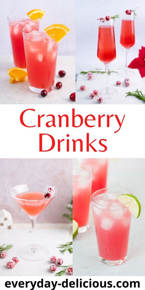 Malibu Cranberry Drinks, Christmas Alcholic Drinks, Cranberry Juice Cocktails, Cranberry Cocktails, Drinks Alcohol Recipes Easy, Drinks With Cranberry Juice, Pom Juice, Cranberry Brie Bites, Orange Juice Cocktails