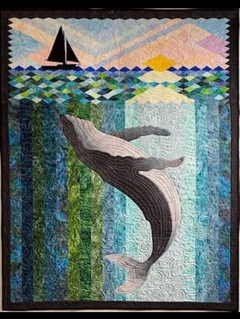 Seascape Quilts, Hawaii Mountains, Ocean Quilt, Sea Quilt, Landscape Art Quilts, Landscape Quilt, Fiber Art Quilts, Landscape Quilts, Animal Quilts