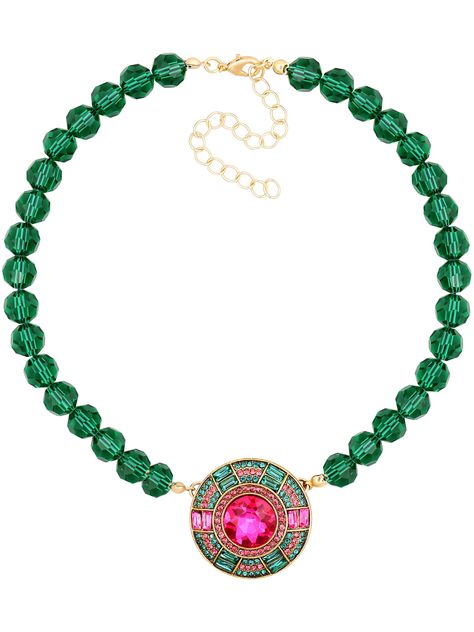 PRICES MAY VARY. Add a dramatic touch to your neck with these statement charm necklace featuring sparkling stones for truly stand-out style Choker style, plastic jade green beaded chain, round pendant with pink and green stone carved, adjustable fit with 2" extender Perfect touch for daily casual look or also can be worn for formal event or evening party, choice is yours Our motto is Confidence - if you have it, you can make anything look good. For that, we are here to bring you lots of happines Cool Gifts For Her, Charm Cluster Necklace, Best Gifts For Her, Cluster Necklace, Choker Style, Jewelry Making Charms, Pink Gemstones, Trendy Jewelry, Round Pendant