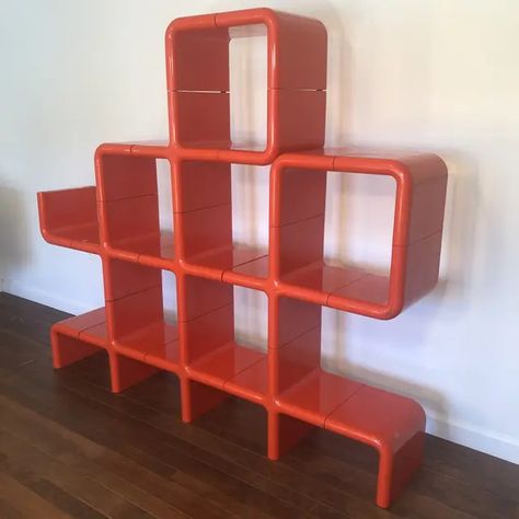 Space Age Bookshelf, 60’s Furniture, Postmodern Bookshelf, 70s Shelving, 70s Shelves, Retro Shelving, Funky Shelf, Funky Shelves, Deco 70s