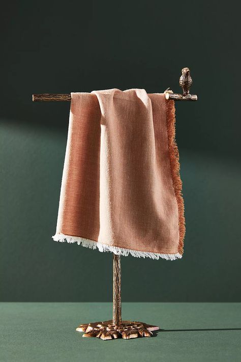 Everlee Towel Stand | Anthropologie Hand Towel Stand, Towel Stand, Unique Cabinets, Hand Towel Holder, Hardware Pulls, Bird Figure, Unique Bathroom, Bhldn Weddings, Towel Collection