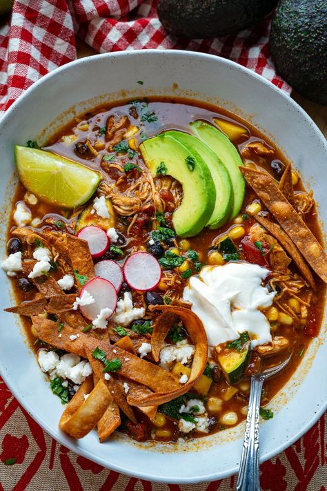 Creamy Chicken Tortilla Soup, Closet Cooking, Chicken Tortillas Soups Recipe, Soup Chicken, Tortilla Soup Recipe, Mexican Soup, Spicy Soup, Chicken Tortilla Soup, Chicken Tortilla