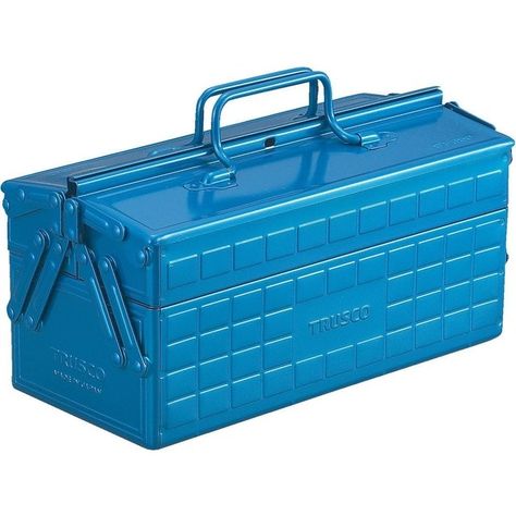 blue toolbox with lid and handles Cantilever Tool Box, Steel Tool Box, Tool Box Storage, Tool Chest, Jewelry Making Tools, Easy Organization, Making Tools, Tool Steel, Tool Storage