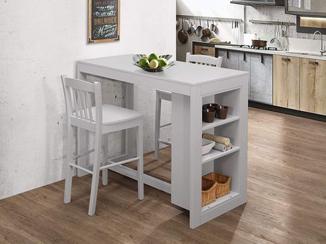 20 Space-Saving Dining Tables for Your Apartment | Brit   Co Kitchen Table Small Space, Space Saving Dining Table, Grey Counter, Small Living Room Furniture, Diy Kitchen Table, Expandable Dining Table, Counter Height Dining Table, Counter Height Table, Tiny Apartment