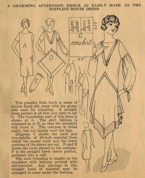 Twenties Dress, Áo Blu, Patron Vintage, 1920s Outfits, Robes Vintage, Costume Patterns, 1920s Dress, Couture Vintage, Old Fashion