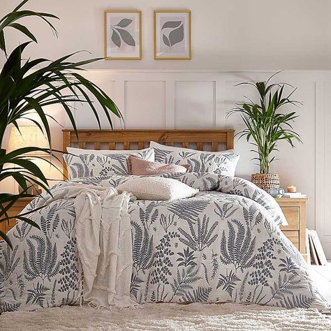 Exclusive. This matelass© bedding has a lovely soft sumptuous feel to it featuring a soft blue fern leaf pattern. 100% cotton providing comfort and breathable benefits. The duvet set includes one standard pillowcase in the single and two in the double, king and super king. Brand: Freemans Home Button fastening Easy care Wash dark colours separately Wash inside out Cold machine wash 40°C Cold iron Do not bleach Do not dry clean Material content front: 60% Cotton, 40% Polyester Material content re Next Bedroom Ideas, Colourful Bedroom Aesthetic, Cosy Bedroom Inspirations, Dark Grey Bedding, Cosy Bedrooms, Stylish Bedroom Ideas, Scandi Bedroom, Best Bedroom Designs, Super King Duvet Covers