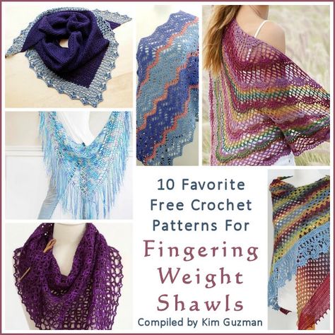 Shown (left to right, top to bottom)    1. Atlantic Lace Shawl by Esther Chandler    2. Christina Wrap by Jessie Rayot    3. Summer Fling from Drops Design    4. Boho Triangle Wrap from Expression Fiber Arts Requires registration and login    5. Fortune's Shawlette by Tamara Kelly    6. Zahra by Ber Crocheted Shawls, Crochet Apparel, Lace Shawl Pattern, Crochet Lace Shawl, Gilet Crochet, Irish Crochet Dress, Crochet Shawl Pattern Free, Knit Ideas, Shawl Crochet