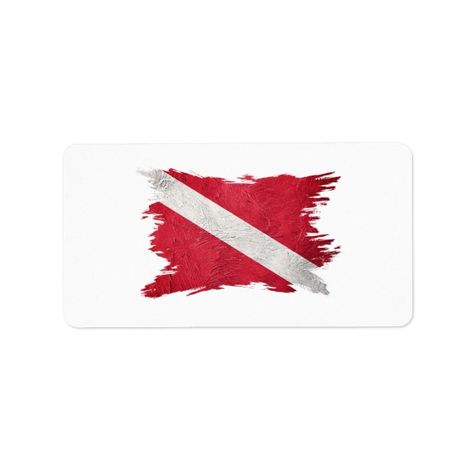 Scuba flag, Brush stroke, Diver down, Dive Flag Label | Zazzle.com Diver Tattoo, Retro Ocean, Scuba Equipment, Sea Sign, Dive Flag, Vintage Scuba, Dove Tattoos, Diver Down, Mom Tattoo Designs