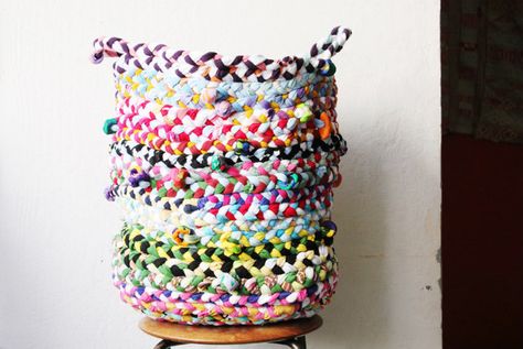 Old tees to braided basket | Trash Into Treasure: 10 Rad Upcycling Projects