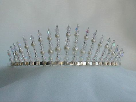 wire beaded crown Handmade Tiara, Diy Tiara, Wire Crown, Handmade Tiaras, Beaded Crown, Doll Jewelry, Handmade Wire Jewelry, Diy Hair Accessories, Handmade Wire