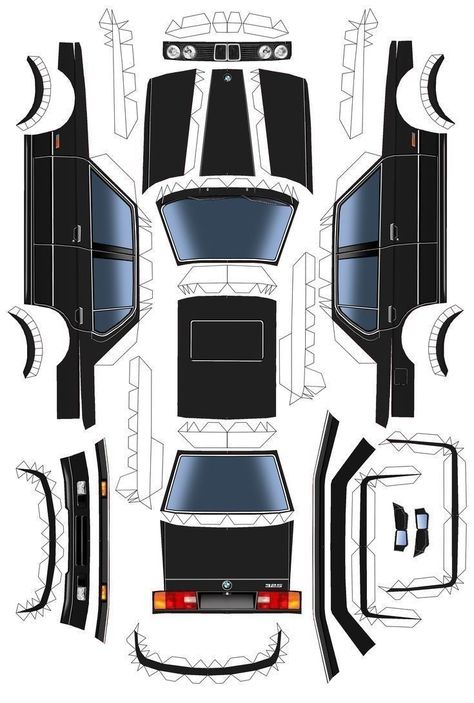 Bmw E30 Papercraft, Bmw Paper Model, Bmw Papercraft, Paper Craft Car, Nissan R32, Car Papercraft, Paper Model Car, Cardboard Car, Paper Car