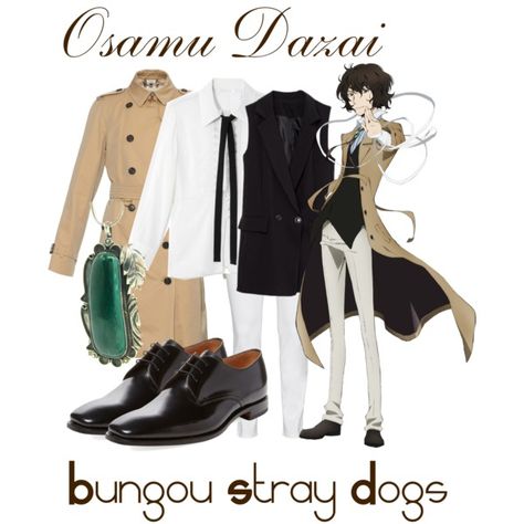 Osamu Dazai from Bungou Stray Dogs by kayxiv1256 on Polyvore featuring ChloÃ©, Burberry, Steilmann and Loake Dazai Osamu Outfit Ideas, Dazai Casual Clothes, Dazai Clothes Style, Dazai Osamu Inspired Outfit, Bungou Stray Dogs Outfit Ideas, Bungou Stray Dogs Inspired Outfits, Cosplay Bungou Stray Dogs, Bungo Stray Dogs Outfit Ideas, Bungou Stray Dogs Outfit