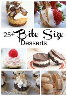 25+ Bite Size Desserts via NoBiggie.net Different Desserts, Desserts Mini, Stuffed Strawberries, Mini Dessert Recipes, Bite Size Food, Peanut Butter Oreo, Potluck Desserts, Chips Ahoy, Dessert Bites