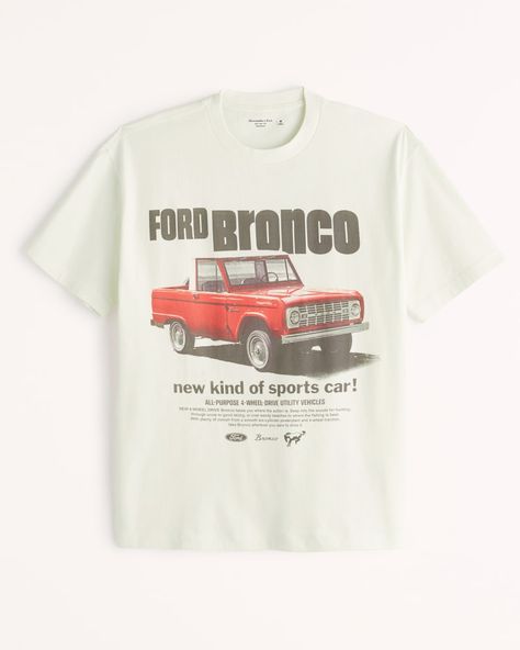 Men's Bronco Graphic Tee | Men's Tops | Abercrombie.com White Bronco, American Clothing, Utility Vehicles, Men's Tops, Ford Bronco, Mens Graphic Tee, American Apparel, New Outfits, Abercrombie Fitch