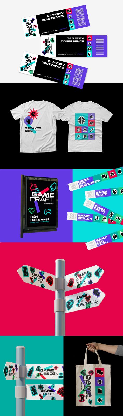 GAME CRAFT GameDev conference Identity :: Behance Gaming Brand Identity, Conference Identity, Brand Manual, Church Graphic Design, Conference Design, Event Logo, Event Branding, Brand Concept, Graphic Design Trends