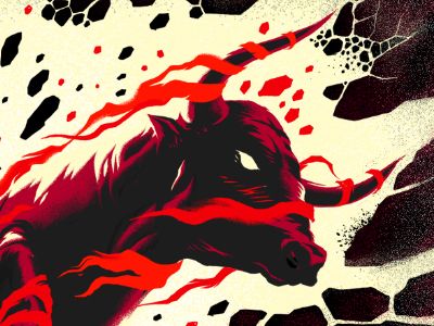 Raging Bull // Illustration by MUTI Journal Illustration, Red Shades, Raging Bull, Up North, Comic Illustration, Illustration Artwork, Behance Net, 그림 그리기, Illustrations Posters