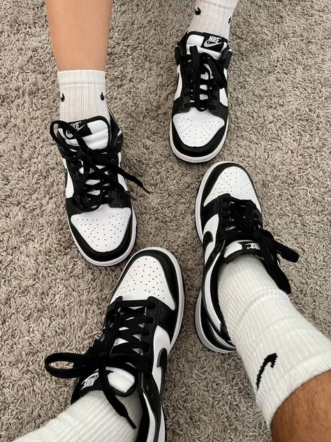 Matching Shoes For Couples Jordans, Couples Matching Shoes, Matching Shoes For Couples, Couple Shoes Matching, Nike Dunk Panda, Jordan Couples, Dunk Panda, Shoes Matching, Shoes Girl