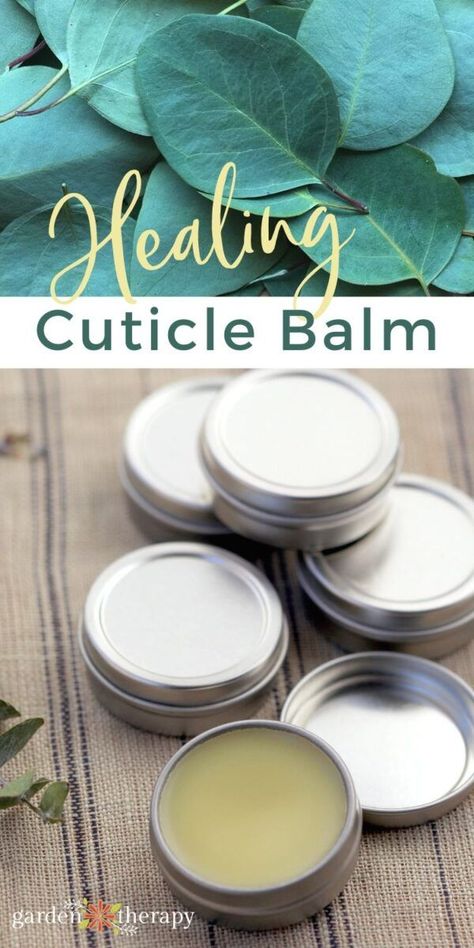 Healing Cuticle Balm Recipe and Helpful Tips - This soothing cuticle balm is packed with an herbal blend that will mend those cracks and make hands soft again. Like all of my homemade beauty products, it is completely natural and gentle on skin! #gardentherapy #naturalbeauty #naturalskincare #beauty Cuticle Balm Diy, Make Hands Soft, Pamper Products, Homemade Balm, Diy Lotions, Diy Natural Beauty Recipes, Homemade Skincare, Balm Recipe, Natural Skincare Recipes