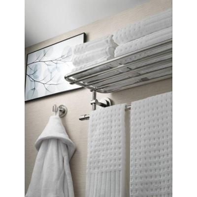 MOEN Iso 26.95 in. W Hotel-Style Towel Shelf in Spot Resist Brushed Nickel-DN0794BN - The Home Depot Complete Bathroom Remodel, Small Bathroom Storage Cabinet, Diy Towels, Towel Shelf, Cabinet Remodel, Small Bathroom Storage, Complete Bathrooms, Towel Storage, Bathroom Storage Cabinet