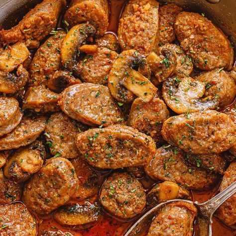 Cajun Sausage and Mushrooms Recipe – Cajun Sausage Recipe — Eatwell101 Cajun Sausage Recipes, Cajun Sausage Recipe, Best Salmon Recipe, Sausage Recipes For Dinner, Cajun Sausage, Sausage Dinner, Quick Healthy Dinner, Salmon And Asparagus, Keto Foods