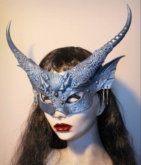 Mermaid Masquerade Mask, Fits With Ties, Mermaid Mask, Leather Masks, Gothic Mask, Paper Mache Mask, Dragon Mask, Witcher Art, Ball Mask