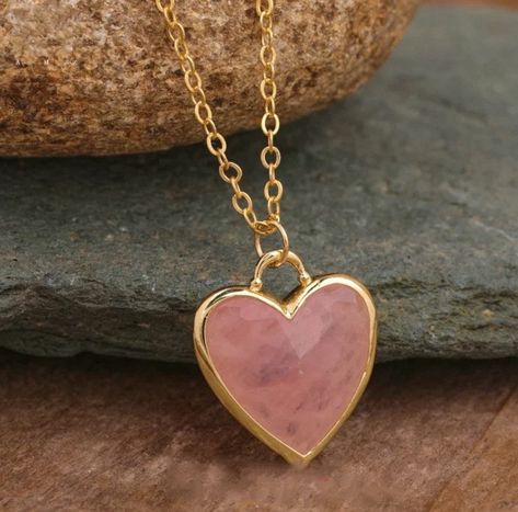 Self Trust, Crystal Stone Jewelry, Crystal Heart Pendant, Rose Quartz Heart, Natural Stones Necklace, Healing Necklace, Rose Quartz Stone, Necklace Crystal, Chains Necklaces