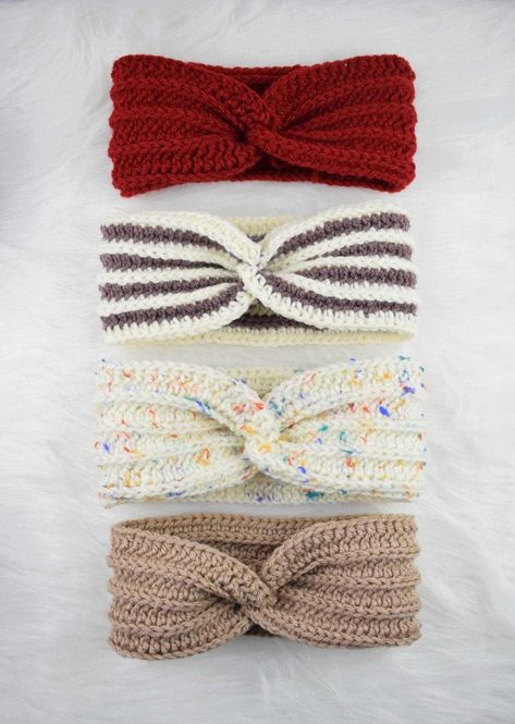 Crochet Ear Warmer Free Pattern, Crocheted Headbands, Crochet Headband Tutorial, Easy Crochet Headbands, Bandeau Au Crochet, Crochet Headband Pattern Free, Fast Crochet, Crochet Headbands, Crochet Twist