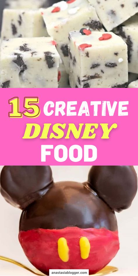 You do not necessarily have to spend a lot of money just to eat Disney-themed goodies. Here are 15 creative and fun Disney-inspired food recipes that you will love! #disneyrecipes #dessertrecipes Disney Inspired Desserts, Disney Dessert Recipes, Easy Churros Recipe, Disney Baking, Disney Themed Food, Cookies And Cream Fudge, Foods At Home, Disney Foods, Disney Lorcana