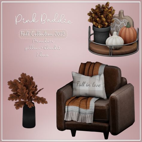 Sims 4 Seasons, Pink Baddie, Fall Decor Bedroom, Sims 4 Traits, The Sims 4 Pc, Fall Blanket, Free Sims 4, Tumblr Sims 4, The Sims 4 Download