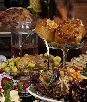 Raised pheasant and pork pies and roasted quail with glazed grapes Glazed Grapes, Roasted Quail, Pork Pies, Christmas Meal, Lobster Salad, Christmas Dinner Menu, Pig Roast, Festive Dinner, Pork Pie