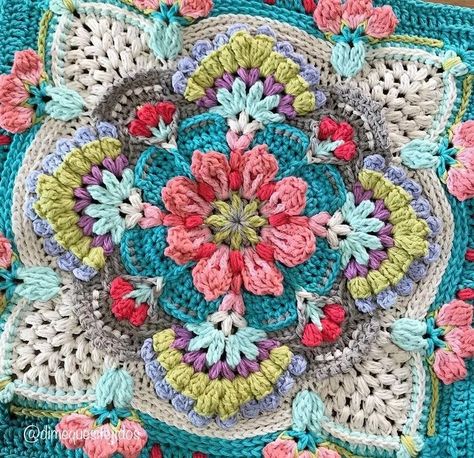 Crochet Spring Patterns, Easy Crochet Blanket Patterns, Crochet Flower Granny Square Pattern, Crochet Square Blanket, Granny Square Crochet Patterns Free, Crochet Blanket Pattern Easy, Crochet Bedspread Pattern, Easy Crochet Blanket, Crochet Mandala Pattern