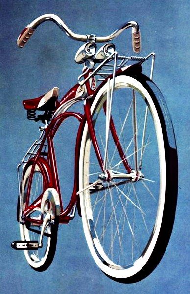 1959-schwinn-panther-2-ii-detail Vintage Bycicles, Cushman Scooters, Schwinn Vintage, Bici Retro, Schwinn Bicycles, Schwinn Bike, Red Bike, Bike Illustration, Retro Bicycle