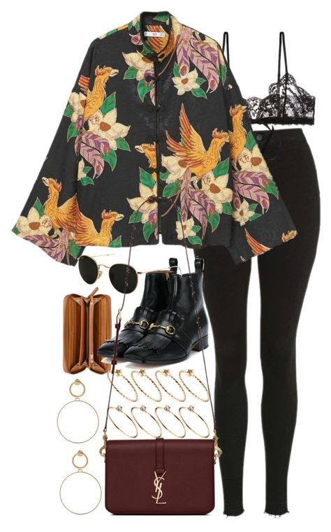 "Untitled #10684" by nikka-phillips ❤ liked on Polyvore featuring Topshop, Hanky Panky, MANGO, Nine West, Gucci, Maria Francesca Pepe, Ray-Ban, ASOS and Yves Saint Laurent Grunge Looks, Feminine Outfit, Fashion Fits, Polyvore Outfits, Moana, Fashion Set, Nine West, New Outfits, Brandy