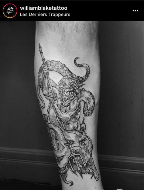 Poseidon Ship Tattoo, Poseidon Kraken Tattoo, Poisidons Tattoo, Posideon Tattoo, Neptune Tattoo Poseidon, King Neptune Tattoo, Jj Tattoo, Neptune Tattoo, Jordan Tattoo