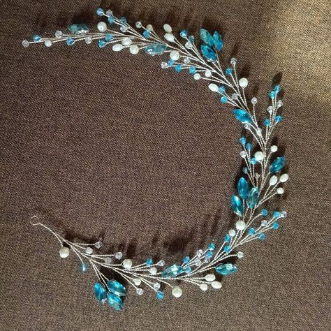 "Discount on all products -38%! 🔥" Aquamarine Hair, Hair Piece Wedding Hair, Black Wedding Hairstyles, Blue Hair Accessories, Hair Piece Wedding, Hair Vine Bridal, Wedding Hair Jewelry, Turquoise Hair, Teal Hair