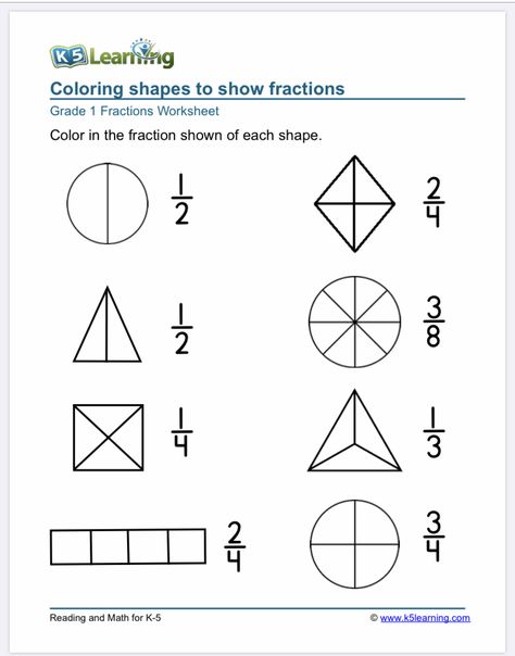 Kindergarten fractions Preschool Sight Words Activities, Math Fractions Worksheets, Writing Fractions, Learning Fractions, Fraction Activities, Kindergarten Coloring Pages, 2nd Grade Math Worksheets, Fractions Worksheets, Free Math Worksheets