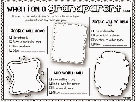 Grandparent's Day in Upper Elementary! Grandparents Day Activities, Grandparents Day Crafts, 4th Grade Classroom, Friends Day, Future Classroom, Back To School Activities, Grandparents Day, School Holidays, Student Engagement