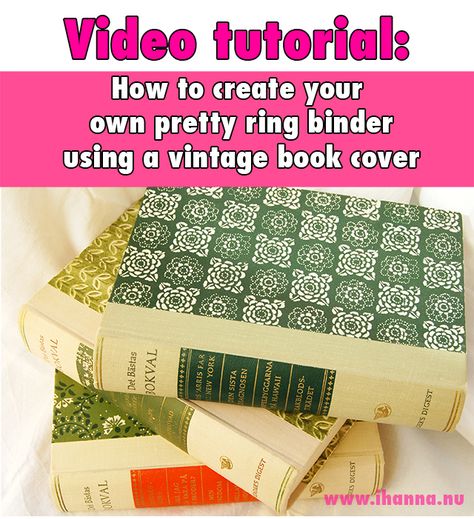 Diy Old Books, Making Journals, Plastic Binder, Diy Postcard, Green Patterns, Planner Diy, Vintage Book Cover, Journal Making, Book Binder