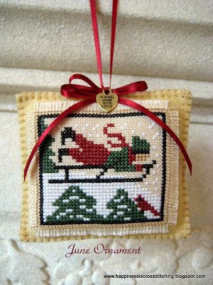 Christmas ornaments - Happiness Is Cross Stitching Just Cross Stitch Christmas Ornaments, Christmas Stitching, Stitch Ornaments, Ornaments To Make, Prairie Schooler, Felt Pillow, Just Cross Stitch, Christmas Challenge, Winter Cross Stitch