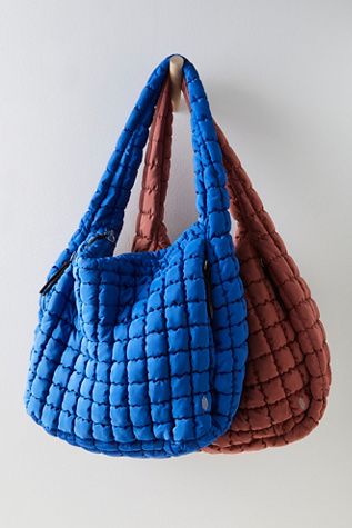 FP Movement Quilted Carryall | Free People Free People Bags, Slouchy Bag, Free People Activewear, Embellished Bags, Blue Tote, Bags Aesthetic, Free People Movement, Fp Movement, Strap Top