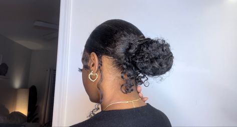 Tiana Shannell Tiana Shannell, Curly Slick Back Bun, Curly Slick Back, Bun On Natural Hair, Slick Back Bun, Natural Hair Bun Styles, 2023 Hair, Quick Natural Hair Styles, Curls Hairstyles