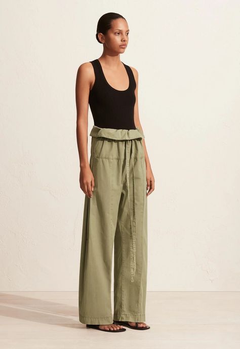 Fisherman Drawcord Pant - Oregano - Matteau Fisherman Style, Fisherman Pants, Plunge Top, Style Pant, Birthday Discount, 4th November, Ribbed Tank, Pull On Pants, Summer Essentials