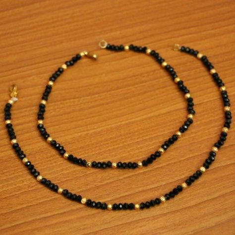 BLACK AND GOLDEN BEAD BOHO ANKLETS FOR WOMEN AND GIRLS Anklets Indian Black Thread, Black Beads Anklets, Black Beaded Anklet, Anklet Black Thread, Kundan Anklets, Adjustable Black Anklet With Tiny Beads, Payal Designs Silver, Anklets Online, Black Anklet