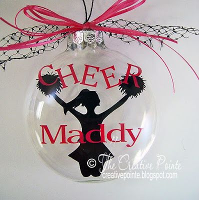 Cheerleader Ornament Cheerleader Ideas Crafts, Cheerleading Keychain Diy, Christmas Cheerleading, Cheerleading Snacks, Cheerleading Ornaments Diy, Cheer Christmas Ornaments, Cheerleader Ornaments Diy, Cricut Ornament, Cheerleading Christmas Ornaments