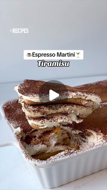 Recipes on Instagram: "Your beloved cocktail just got transformed into the dreamiest dessert with this Espresso Martini Tiramisu!☕️🍸 Tag an espresso martini lover below!✨ #espressomartinitiramisu #espresso #martini #tiramisu #coffee #dessert #boozydessert #boozy #kahlua #vodka #ladyfingers #mascarpone #chocolateIngredients: -400ml black coffee -1 tablespoon brown sugar -4 tablespoons vodka -4 tablespoons Kahlua -500 grams mascarpone cheese -600ml heavy cream -3 tablespoons powdered sugar -1 tablespoon vanilla -2 tablespoons instant espresso -2 packages of lady fingers -50 grams grated dark chocolate -cocoa powder, for dusting" Espresso Martini Trifle, Espresso Martini Tiramisu, Tiramisu Coffee, Instant Espresso, Boozy Desserts, Lady Fingers, Mascarpone Cheese, Coffee Dessert, Espresso Martini