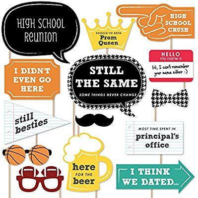 Class Reunion Planning, 50th Class Reunion Ideas, 10 Year Reunion, High School Class Reunion, Class Reunion Decorations, Reunion Decorations, Diy Photo Booth Props, Talk Bubble, Reunion Shirts