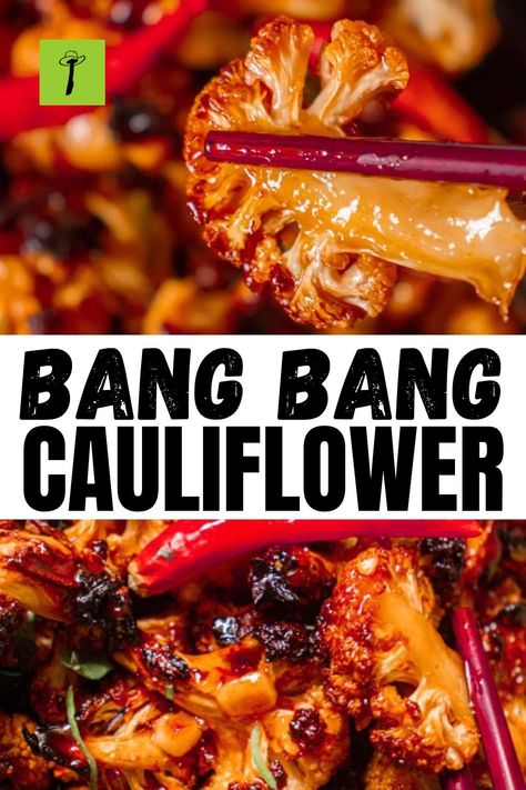 Bang Bang Cauliflower Cauliflower Chinese Recipe, Bang Bang Cauliflower Air Fryer, Bang Bang Cauliflower Recipe, Bang Bang Cauliflower, Cauliflower Recipes Healthy, Bang Bang Sauce, Tasty Vegetarian Recipes, Hollywood Actors, Air Fryer Recipes Healthy